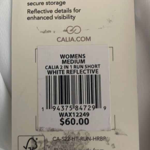 CALIA 2 In 1 Run Short White Reflective High Rise M - Picture 10 of 13